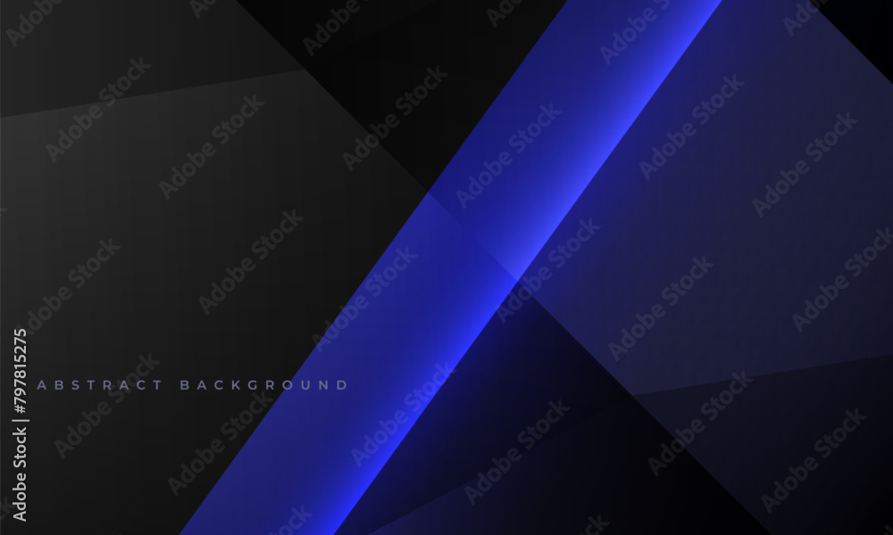 Dark blue and black modern abstract background with polygonal texture. Vector illustration