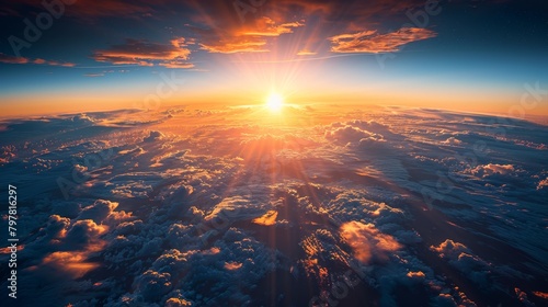 A beautiful sunset from above the clouds.