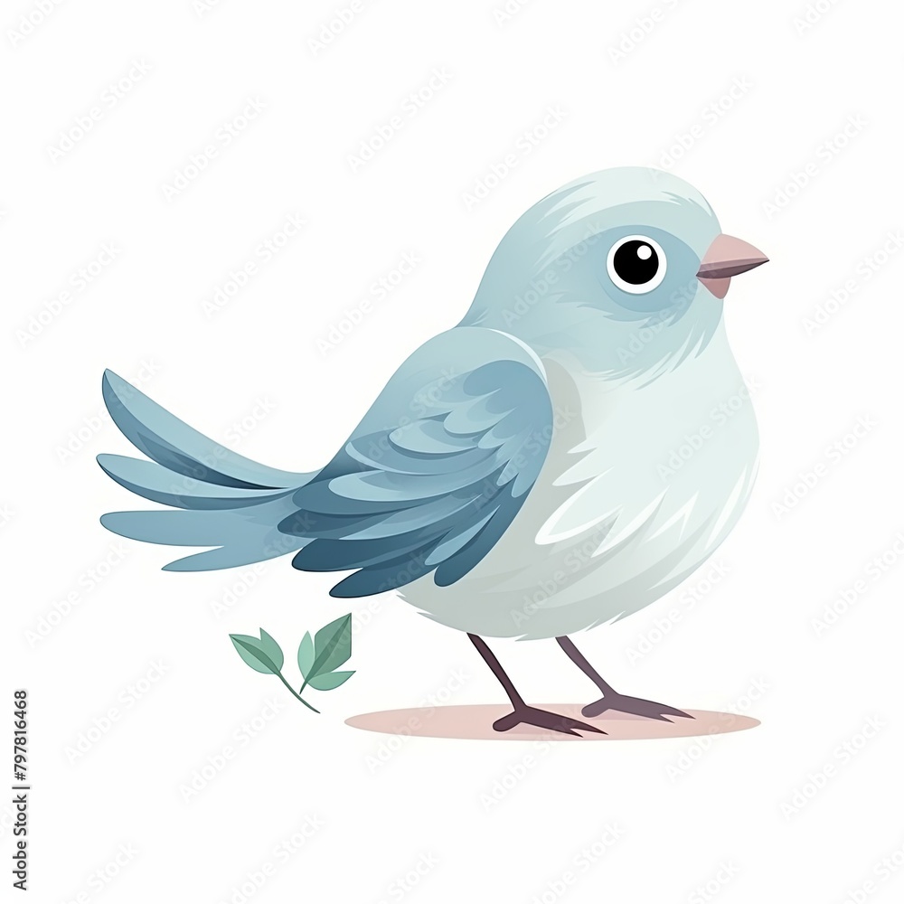 flat illustration of cute pleasant bird flat illustration of cute pleasant bird
