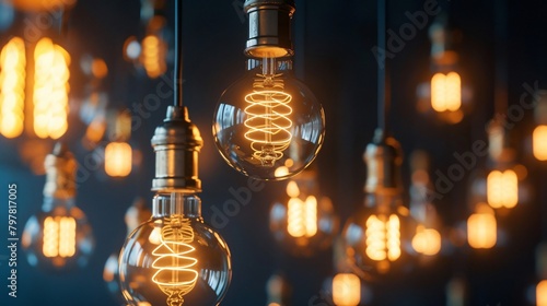 Vintage Filament Light Bulbs Glow