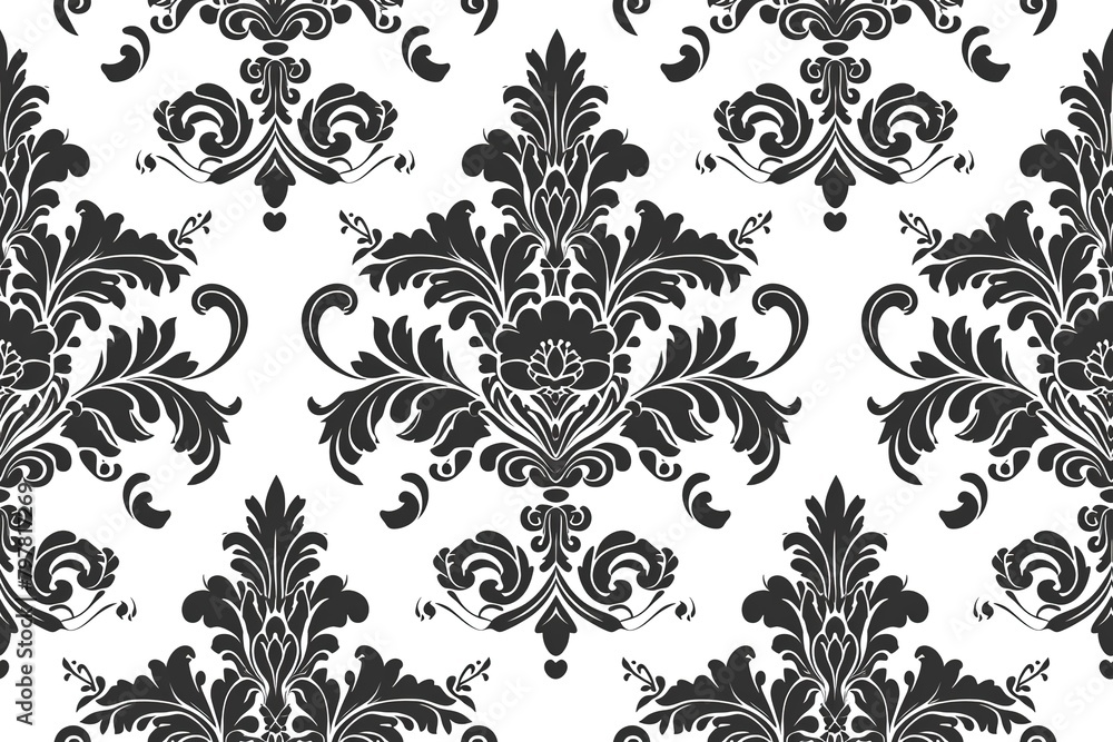 Royal Flourish: Bold damask patterns with intricate details and flourishes.