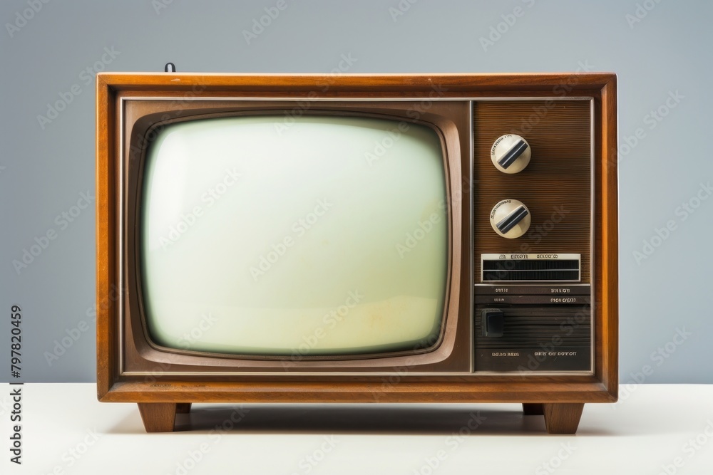 Vintage TV television screen electronics.