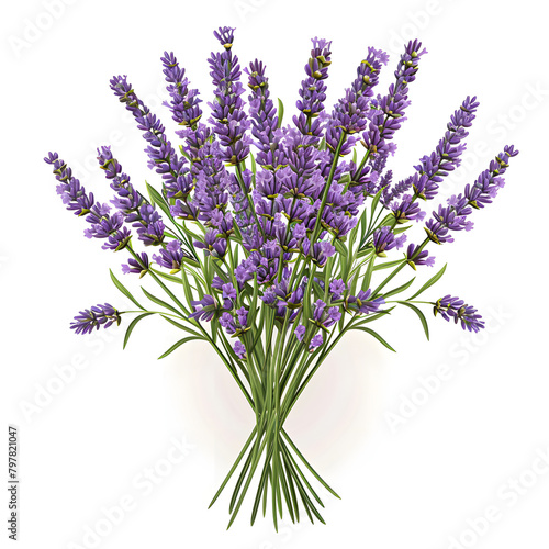 Clipart illustration a lavender on white background. Suitable for crafting and digital design projects. A-0004 