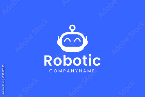 robotic logo vector icon illustration