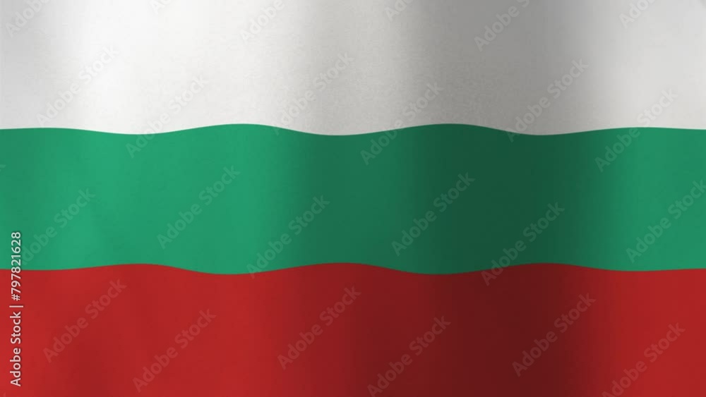 Waving Flag of Bulgaria, 4K Seamless Loop Animation. Bulgarian Flag 3d Flowing Cloth Motion Graphics Backdrop for Social Media, Streaming and Channels Waving Flag of Bulgaria, 4K Seamless Loop Animation. Bulgarian Flag 3d Flowing Cloth Motion Graphics Backdrop for Social Media, Streaming and Channels