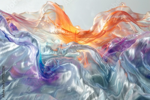 Shimmering terrain of fluid colors and textures