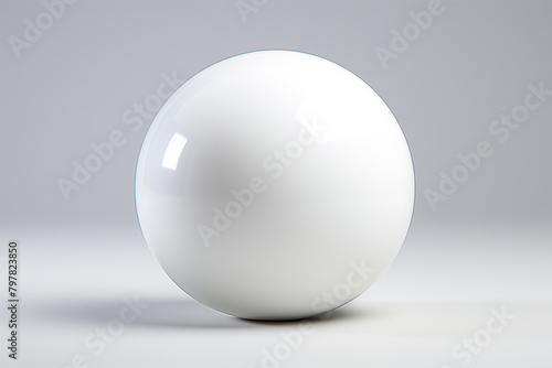 3d render of a white sphere isolated on a gray background