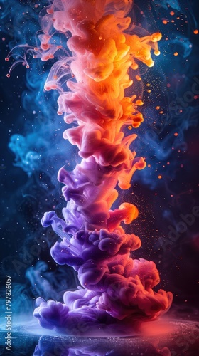 Colorful smoke with gradient colors