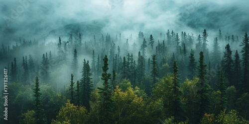 Breathtaking forest landscape in Alaska © toomi123