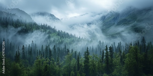 Breathtaking forest landscape in Alaska