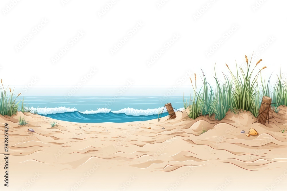 Obraz premium Beach line horizontal border landscape outdoors nature.