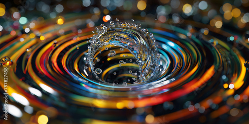 Wunderschöne transparente Glas Kugeln auf dem Wasser 3D als Hintergundmotiv im Querformat für Banner, ai generativ