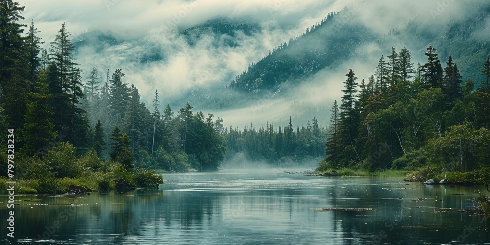 Breathtaking forest landscape in Alaska Breathtaking forest landscape in Alaska