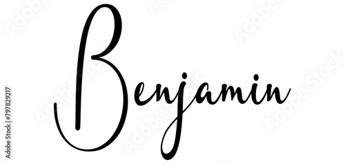 Benjamin - black color - name written - ideal for websites, presentations, greetings, banners, cards, t-shirt, sweatshirt, prints, cricut, silhouette, sublimation, tag