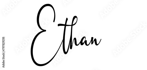 Ethan - black color - name written - ideal for websites, presentations, greetings, banners, cards, t-shirt, sweatshirt, prints, cricut, silhouette, sublimation, tag