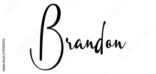 Brandon - black color - name written - ideal for websites, presentations, greetings, banners, cards, t-shirt, sweatshirt, prints, cricut, silhouette, sublimation, tag