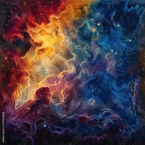 Stellar Kaleidoscope A Cosmic Symphony of Vivid Nebular Hues  © Arti