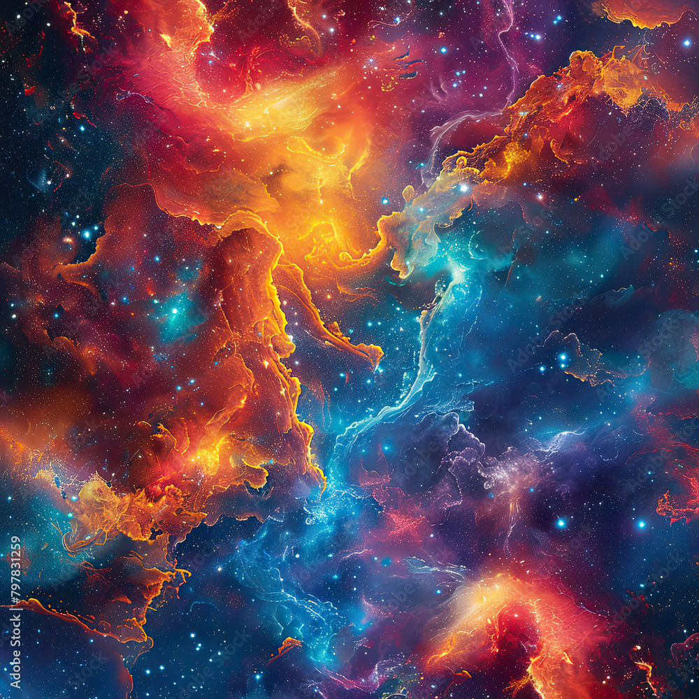 Stellar Kaleidoscope A Cosmic Symphony of Vivid Nebular Hues Stellar Kaleidoscope A Cosmic Symphony of Vivid Nebular Hues