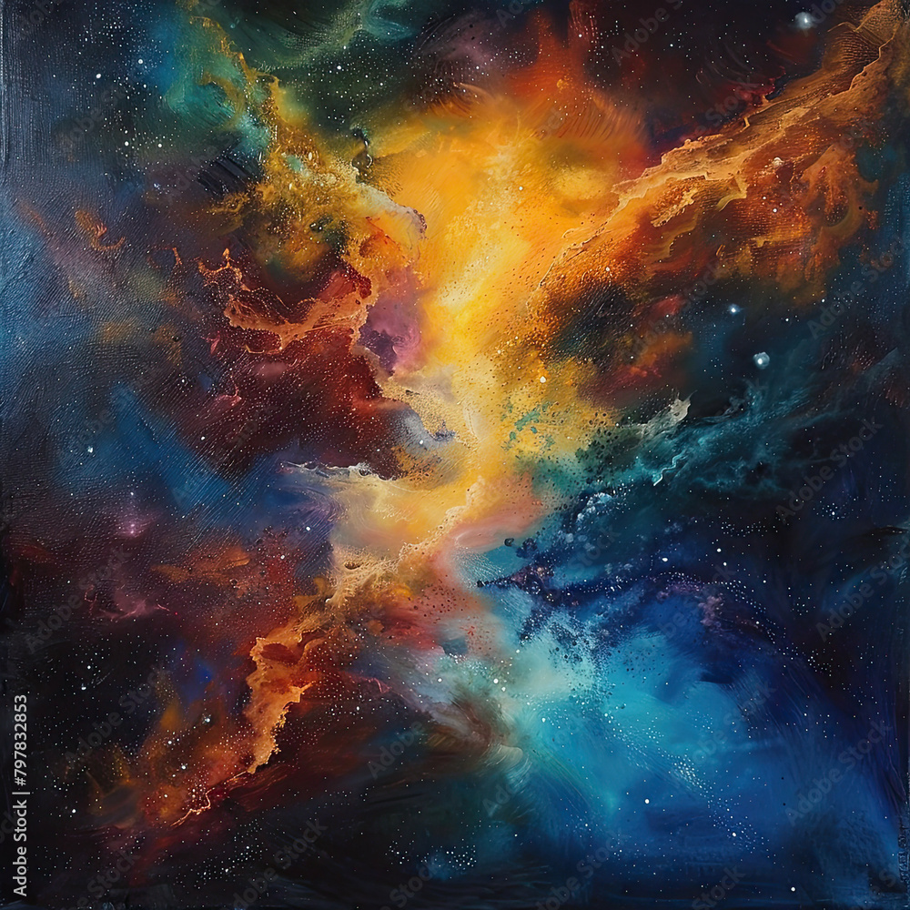 Fototapeta premium Stellar Oils Celestial Galaxies