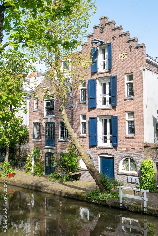 old house on a canal in the netherlands
