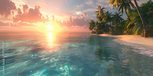 Sunny tropical landscape