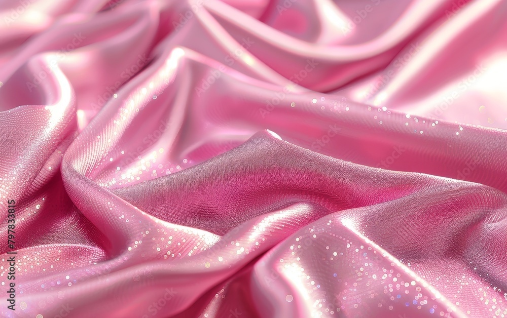 A pink fabric with glitter on it A pink fabric with glitter on it