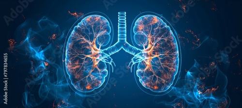Kidney organ. Generative AI technology.	
 photo
