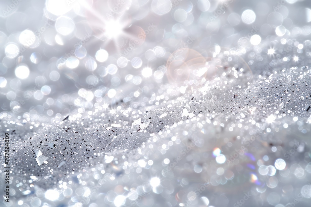Fototapeta premium Silver glitter wallpaper background