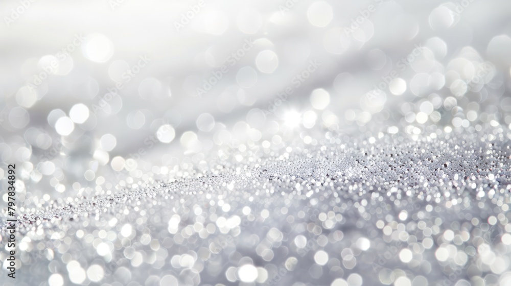 Fototapeta premium Silver glitter wallpaper background