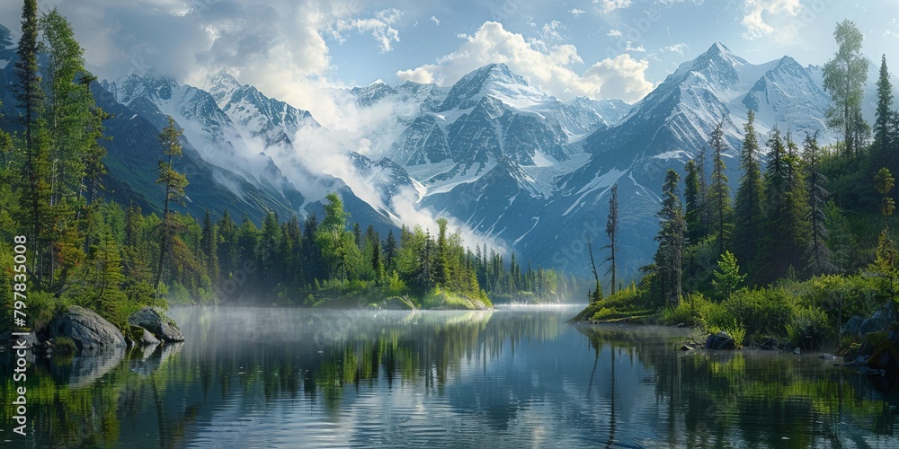 Breathtaking forest landscape in Alaska Breathtaking forest landscape in Alaska