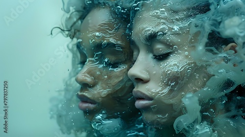 A Moment of Melancholy: Two Faces in Liquid Abstraction