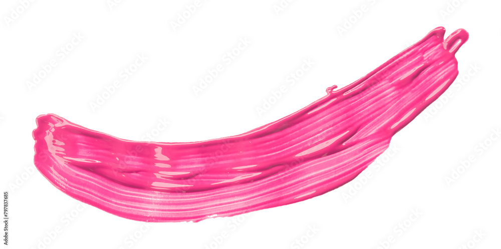 Shiny pink brush watercolor painting isolated on transparent background. watercolor png
