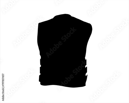 Bullet proof vest silhouette icon logo vector illustration isolated on white background