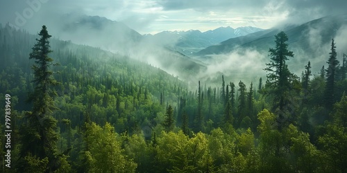 Breathtaking mountains landscape of Alaska