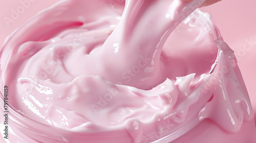 calamine lotion pink cream being applied to affected areas, showing its role in reducing irritation photo