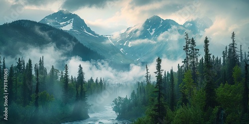 Breathtaking mountains landscape of Alaska © toomi123