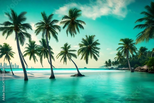 beach with palm trees