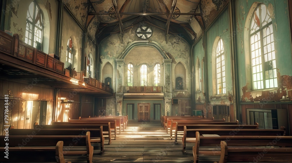 Obraz premium Old Style Church interior 