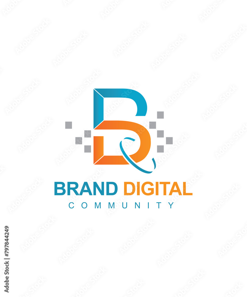 Brand digital logo icon design template Brand digital logo icon design template