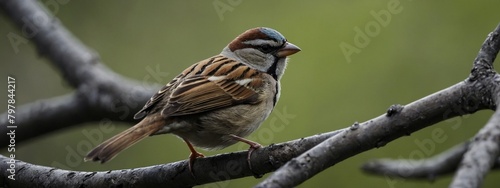 sparrow on a branch | sparrow sitting on a branch photo