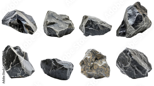 Wallpaper Mural Collection of black stone or rock isolated on white or transparent background png cutout
 Torontodigital.ca