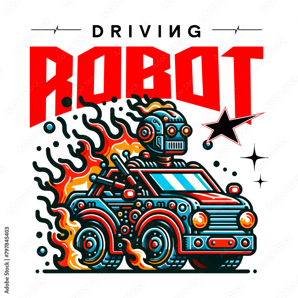The Robot Vector Art, Illustration and Graphic