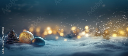 Festive Christmas natural snowy background