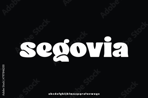 Unique chubby lowercase alphabet retro style display font vector