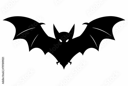 black bat silhouette vector illustration on white background