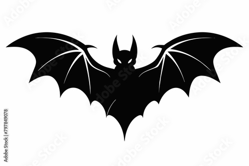 black bat silhouette vector illustration on white background