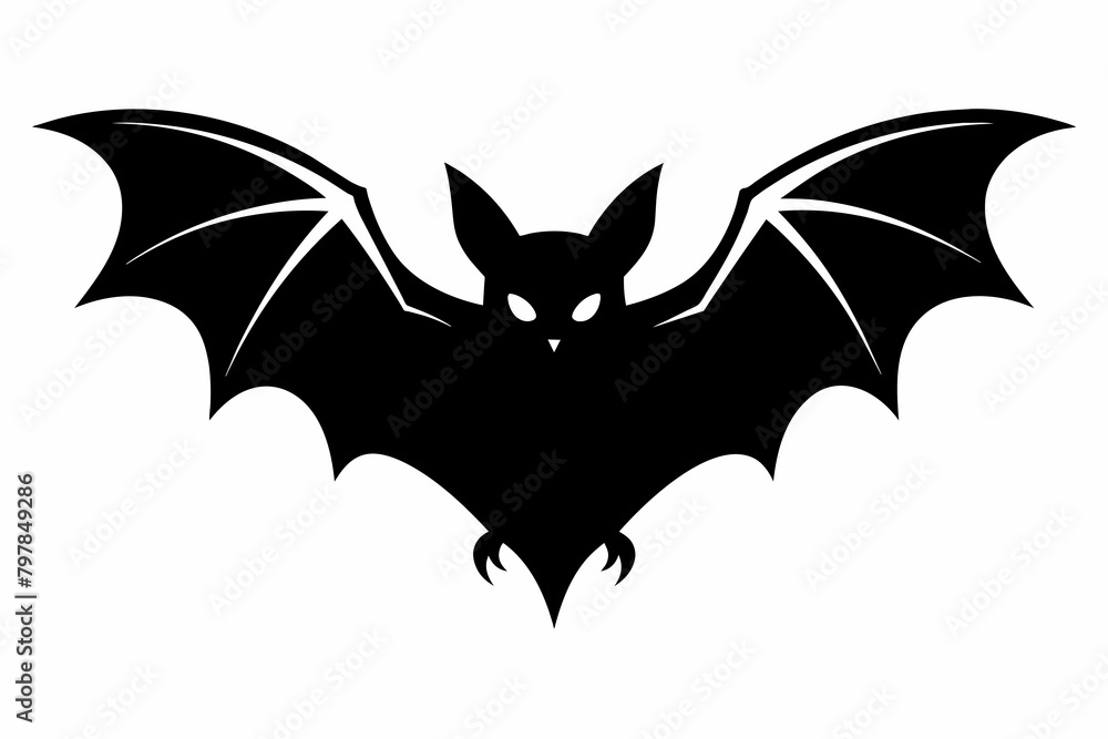 black bat silhouette vector illustration on white background black bat silhouette vector illustration on white background