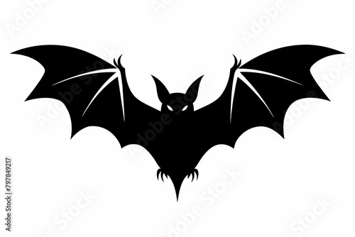 black bat silhouette vector illustration on white background