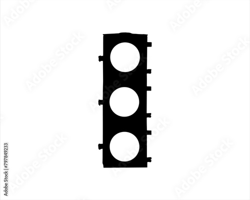 Trafic light silhouette icon logo vector illustration isolated on white background