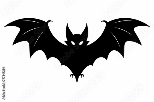Wallpaper Mural black bat silhouette vector illustration on white background Torontodigital.ca